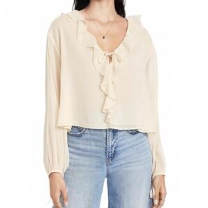 Old Navy Blouse long sleeves with ruffle details and elastic cuffs